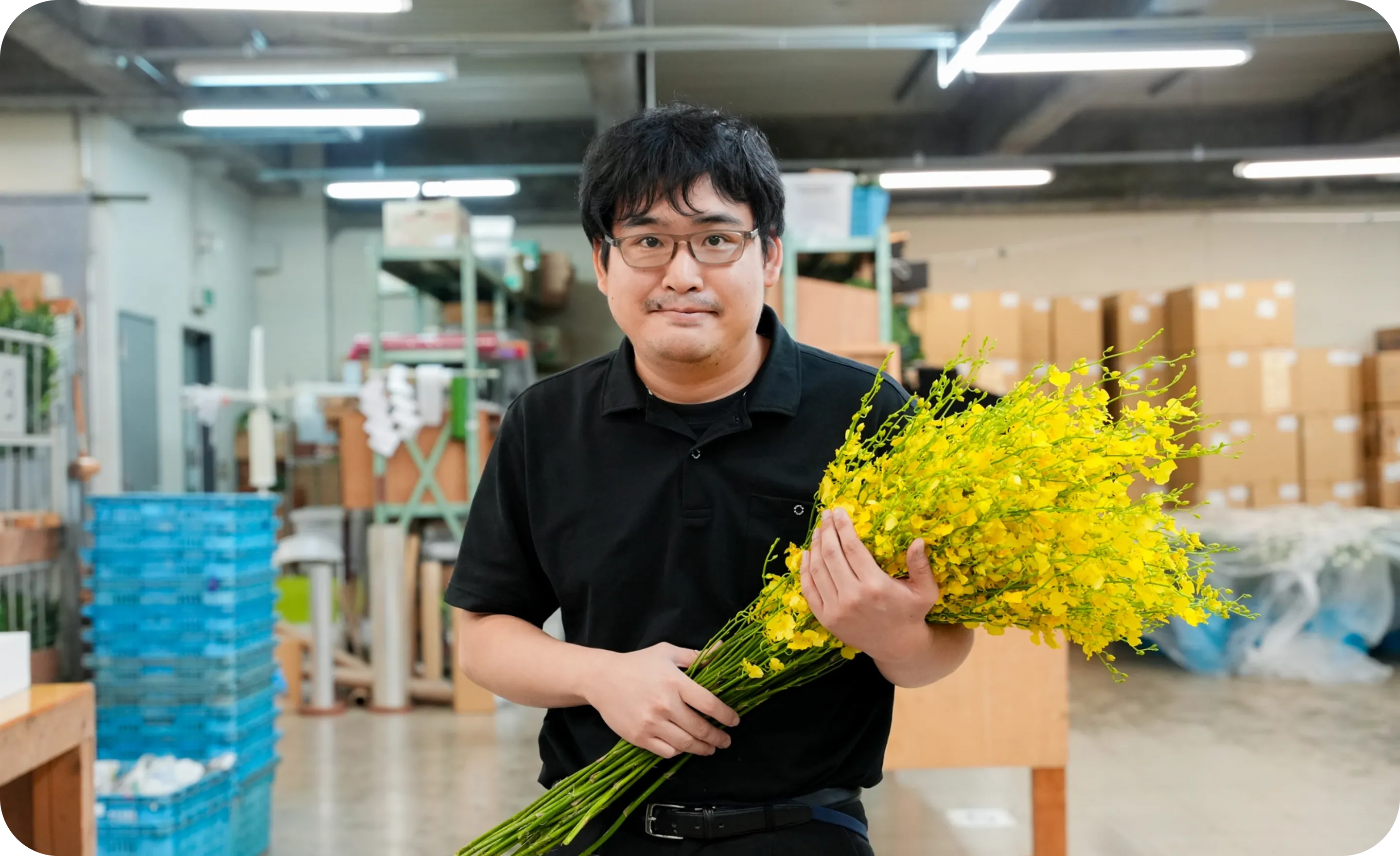 花を持っている姿